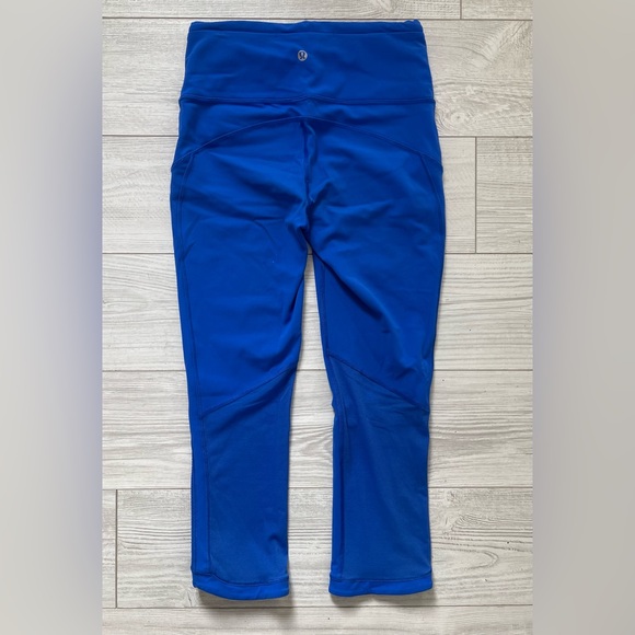 Lululemon Hit it 21" Crop Legging Cerulean Blue Women’s SZ 4 - Picture 3 of 9